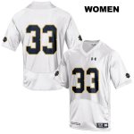 Notre Dame Fighting Irish Women's Shayne Simon #33 White Under Armour No Name Authentic Stitched College NCAA Football Jersey NBB0699IH